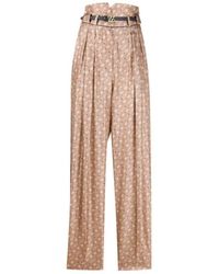Fendi - High-Waisted Karligraphy Motif Printed Trousers - Lyst