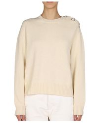 Jil Sander - Button Detailed Crewneck Knit Jumper - Lyst