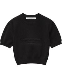 Alexander Wang - Logo Embossed Ribbed Jumper - Lyst