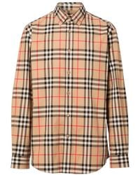 Burberry - Long Sleeved Checked Buttoned Shirt - Lyst