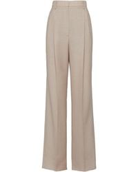 Prada - High-Waist Belted Pleated Trousers - Lyst
