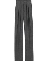 Saint Laurent - High Waist Wide Leg Pants - Lyst