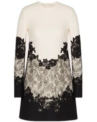 Valentino - Lace-Embellished Shift Dress - Lyst
