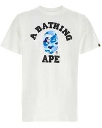 A Bathing Ape - College Ape Head Crewneck T-Shirt - Lyst