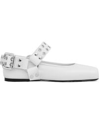 Alaïa - Leather Biker Ballet Flats - Lyst