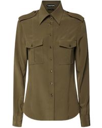 Tom Ford - Silk Crepe De Chine Military Shirt - Lyst