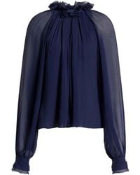 Alberta Ferretti - Creponne Acetate Blouse - Lyst