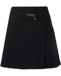Versace - High Waist La Greca Chain Mini Skirt - Lyst