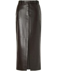 Co. - Double-Slit Leather Midi Skirt - Lyst