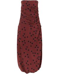 Proenza Schouler - Nayara Strapless Gathered Polka-Dot Crepe Midi Dress - Lyst
