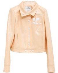 Courreges - Courrèges Vinyl Collared Button-Up Jacket - Lyst