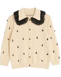 Valentino - Embroidered Cotton Cardigan - Lyst