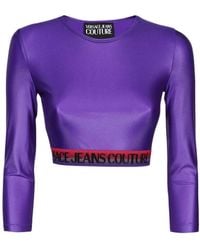 Versace Jeans Couture - Logo-Underband Cropped Top - Lyst