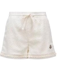 Moncler - Logo Patch Tweed Shorts - Lyst