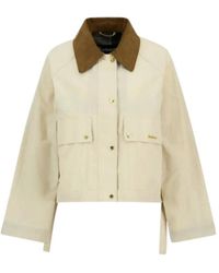Barbour - Cropped Contrast Collar Jacket - Lyst