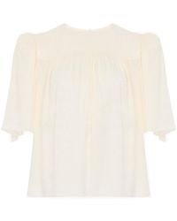 Chloé - Minimal Gathered-Detail Blouse - Lyst