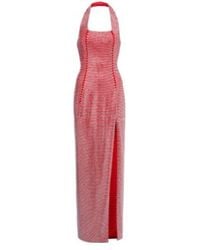 Area - Crystal-Embellished Halterneck Gown - Lyst