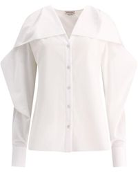 McQueen - Ruffled V-Neck Shirt - Lyst