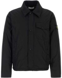 Stone Island - High Neck Zip-Up Jacket - Lyst