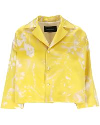 Fabiana Filippi - Graphic Printed Cropped Satin Jacket - Lyst