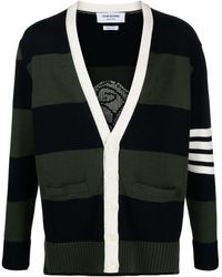 Thom Browne - 4-Bar Striped Cotton Cardigan - Lyst