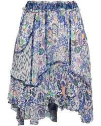 Isabel Marant - Multi-Color Chiffon Asymmetrical Skirt - Lyst