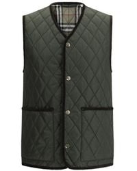 Burberry - V Neck Snap Button Vest - Lyst