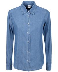 Aspesi - Long-Sleeved Denim Shirt - Lyst