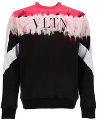 Valentino - Panelled Vltn Logo Print Sweatshirt - Lyst
