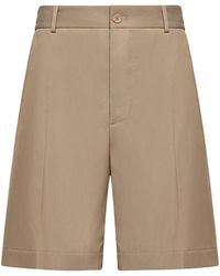 Moncler - Wool Blend Gabardine Bermuda Shorts - Lyst