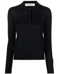 Golden Goose - Long-Sleeved Knitted Polo Shirt - Lyst
