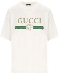 Gucci - Logo Cotton Jersey And Silk T-Shirt - Lyst