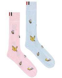 Thom Browne - Birds And Bees Intarsia Mid-Calf Socks - Lyst
