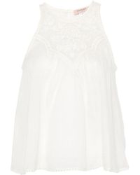 Twinset - Sleeveless Round-Neck Blouse - Lyst