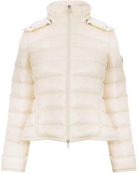 Moncler - Cream Short Fitted Puffer Jacket - Lyst