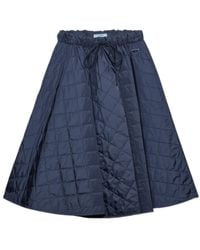 Prada - Quilted Midi Skirt - Lyst
