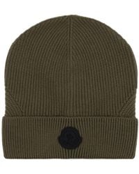 Moncler - Logo Patch Ribbed Beanie - Lyst