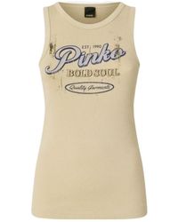 Pinko - Vest Top With Vintage Lettering - Lyst