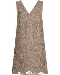 Brunello Cucinelli - Dazzling Embroidered Mini Dress - Lyst