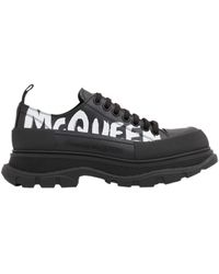 McQueen - Logo Printed Low-Top Sneakers - Lyst