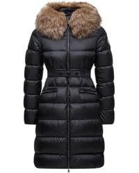 Moncler - Boedic Hooded Shearling-Trimmed Long Down Jacket - Lyst