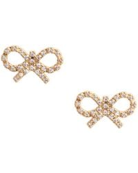 Self-Portrait - Embellished Bow Earrings - Lyst