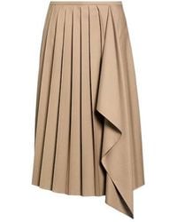 Brunello Cucinelli - Solidcolor Pleated Skirt - Lyst