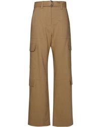 MSGM - Belted High-Waist Palazzo Cargo Pants - Lyst