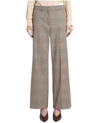 Marella - Canapa Checked Wide-Leg Pants - Lyst