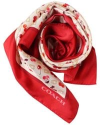 COACH - Printed Silk Scarf - Lyst