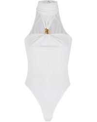 Elisabetta Franchi - Embellished High-Neck Bodysuit - Lyst