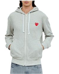 COMME DES GARÇONS PLAY - Comme Des Garçons Play Heart Logo Patch Zip-Up Hoodie - Lyst