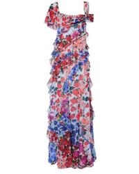 Carolina Herrera - Floral Ruffled Chiffon Gown - Lyst