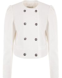 Alessandra Rich - Double-Breasted Bouclé Jacket - Lyst